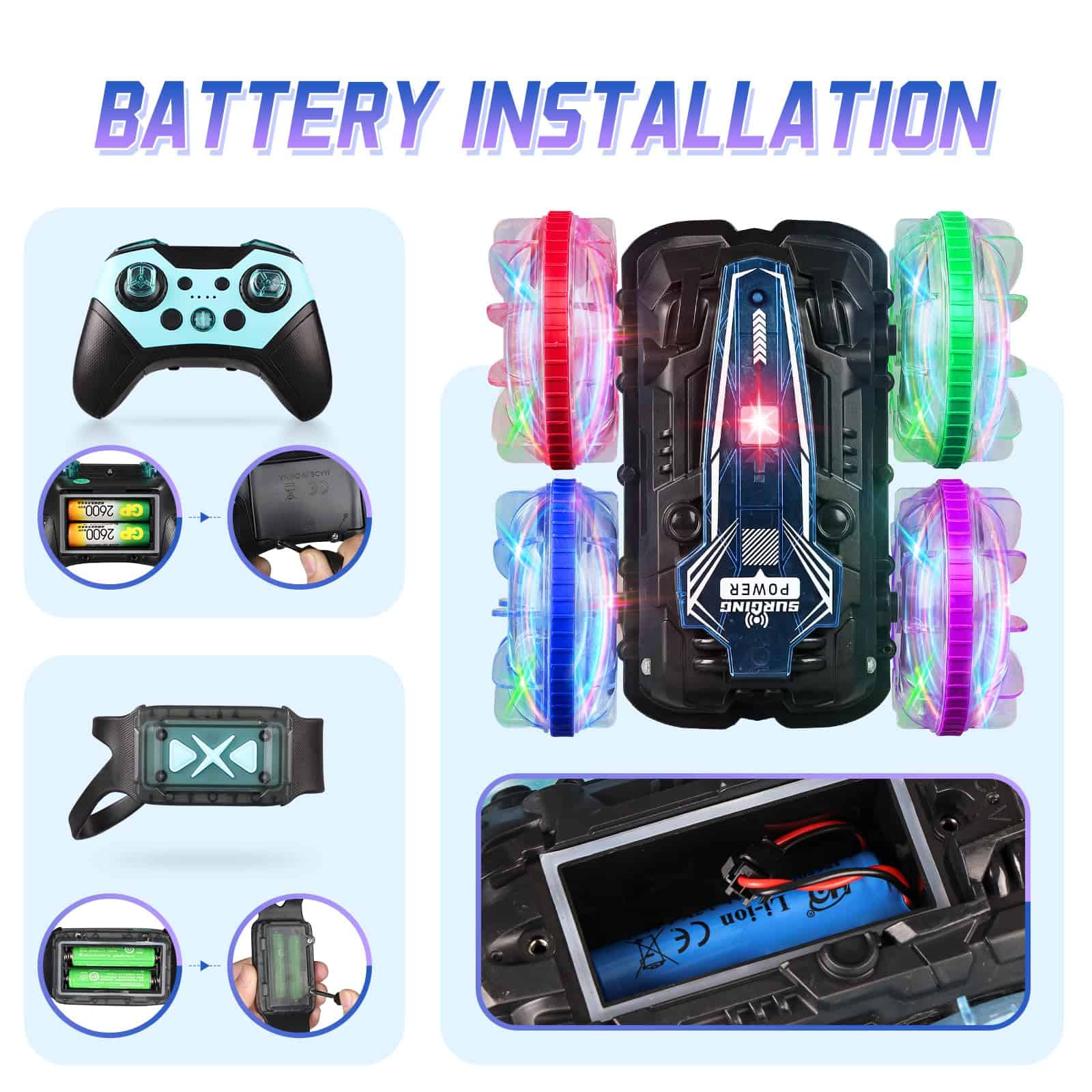 TQMAECB Coche Anfibio RC para Niños, Barco de Control - Imagen 7