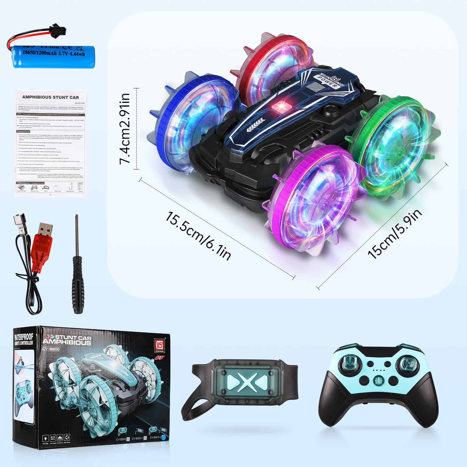 TQMAECB Coche Anfibio RC para Niños, Barco de Control - Imagen 5