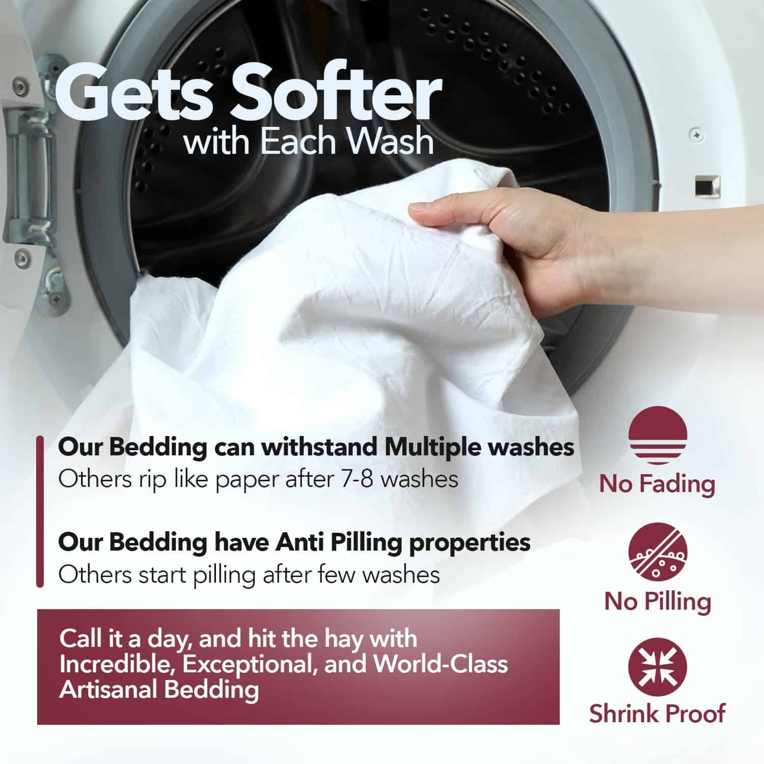 Juego de Sábanas de Algodón Egipcio 100% Queen Size - - Imagen 9