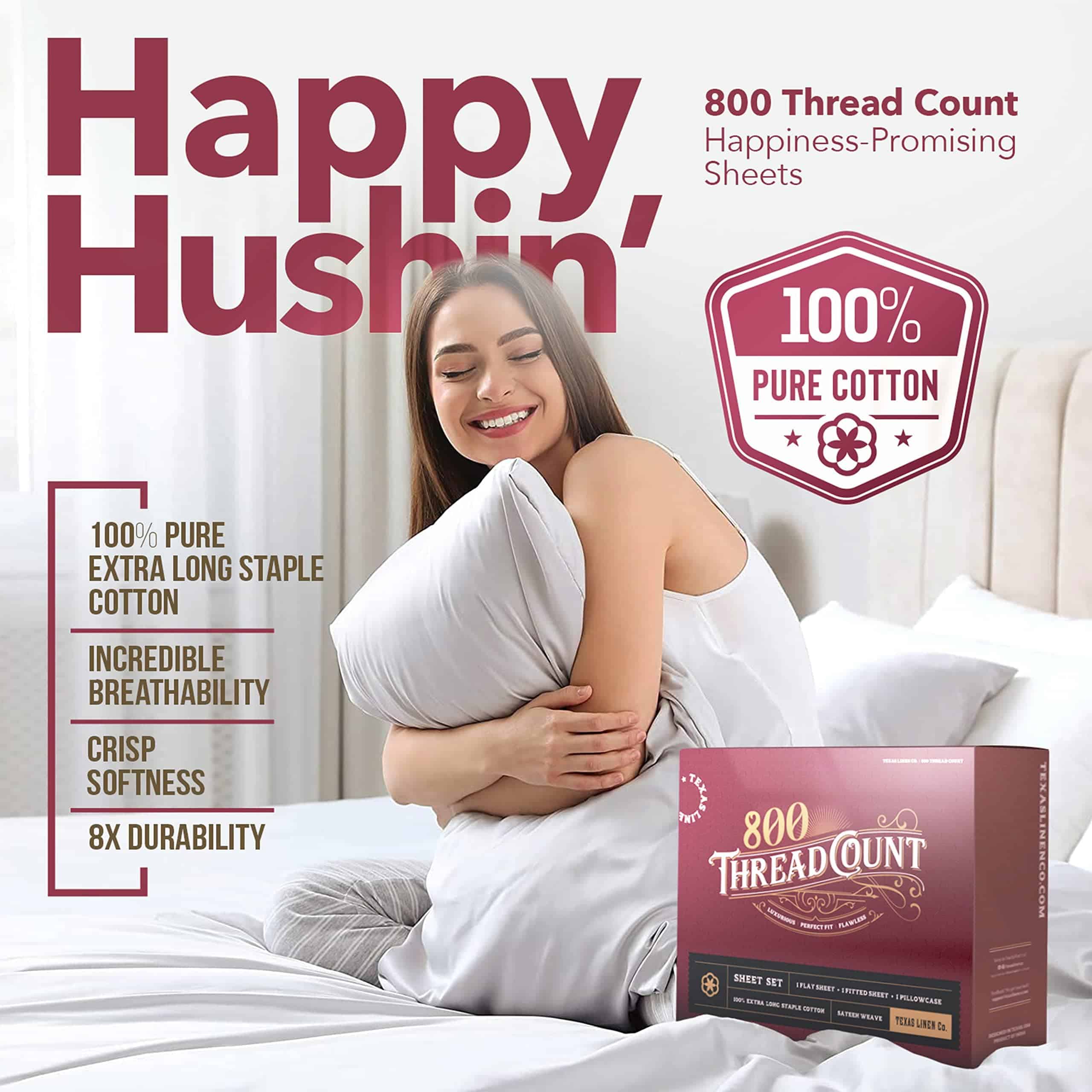 Juego de Sábanas de Algodón Egipcio 100% Queen Size - - Imagen 3