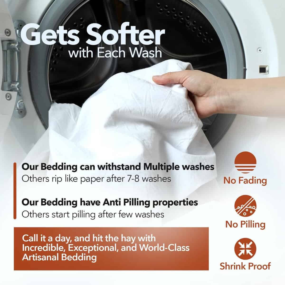 TEXAS LINEN CO. Juego de Sábanas de -Blanco con Rayas - Imagen 8