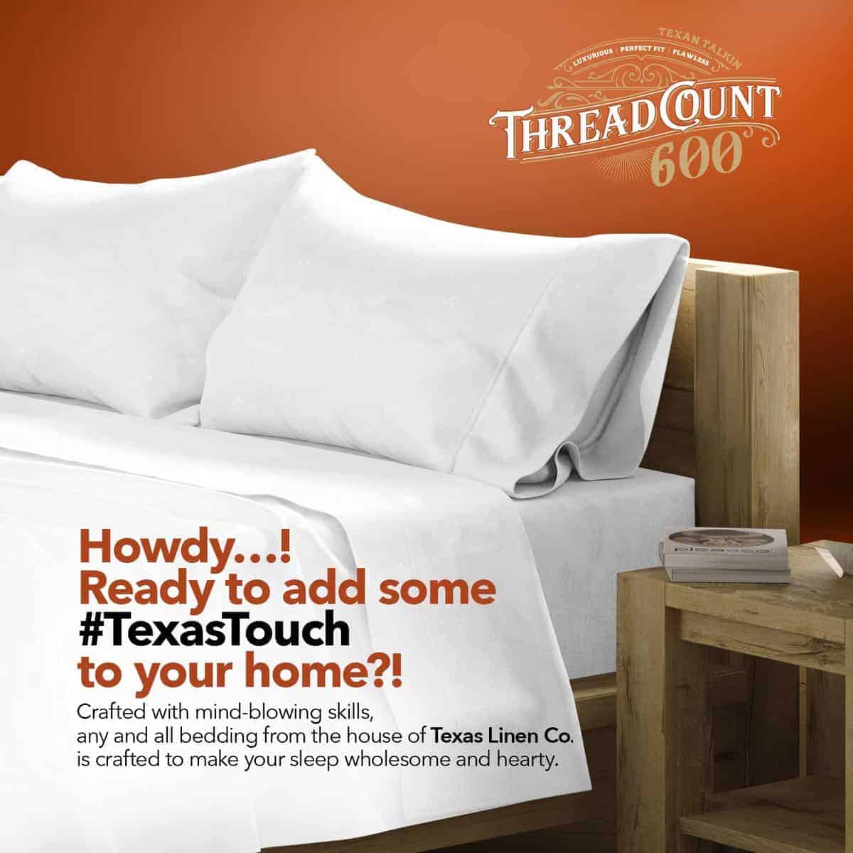 TEXAS LINEN CO. Juego de Sábanas de -Blanco con Rayas - Imagen 9