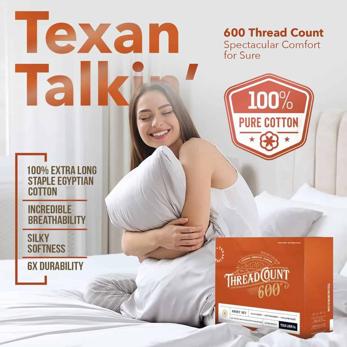 Juego de sábanas de lujo de algodón egipcio tamaño queen - Imagen 3