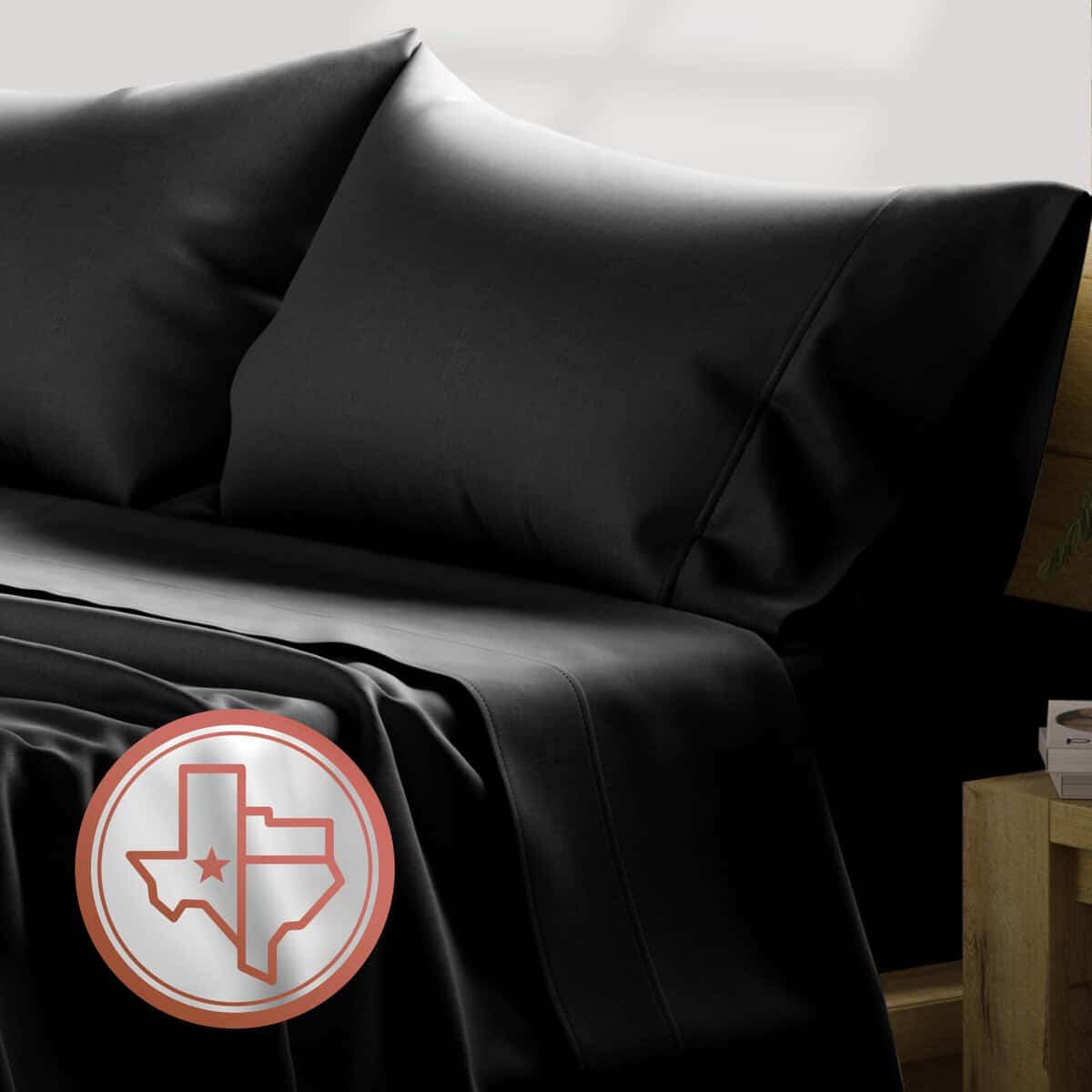 TEXAS LINEN CO. Juego de sábanas de Split King de algodón