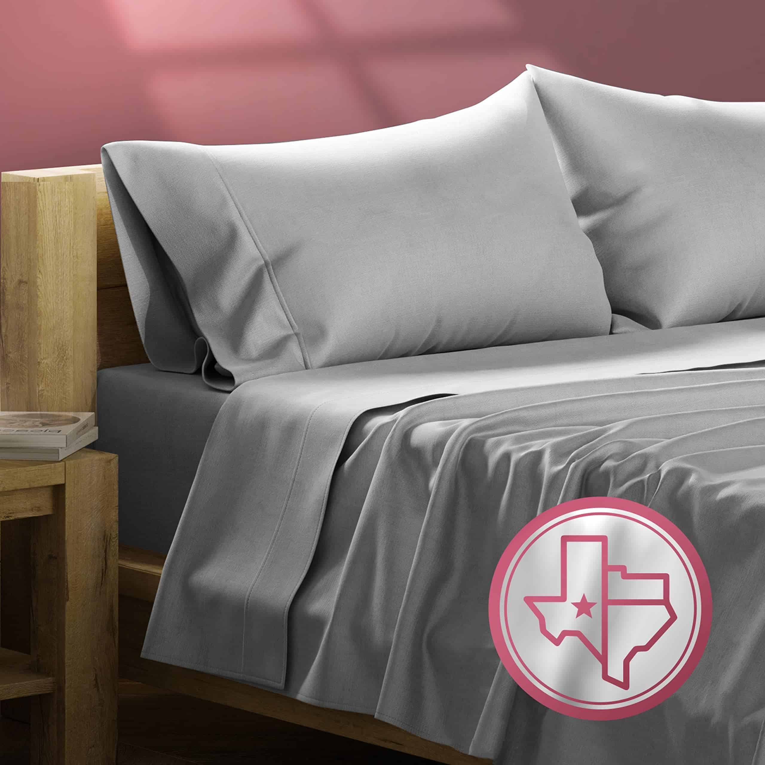 TEXAS LINEN CO. Juego de sábanas de algodón -Gris oscuro