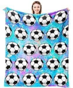 Manta de Fútbol para Niñas Regalos Ultra Suaves de Felpa