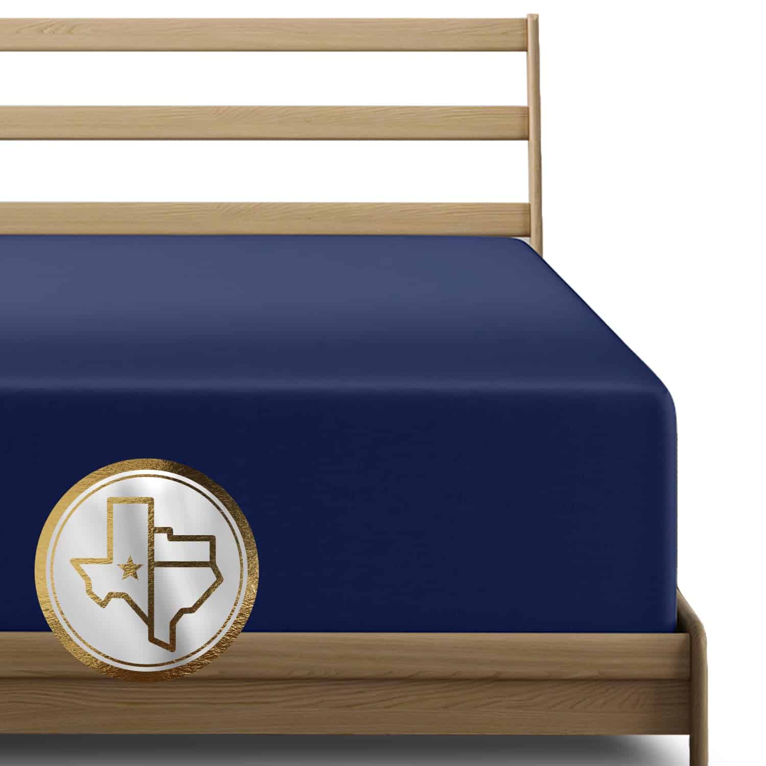 Sábana Ajustable de Bolsillo Profundo 100% -Azul Marino