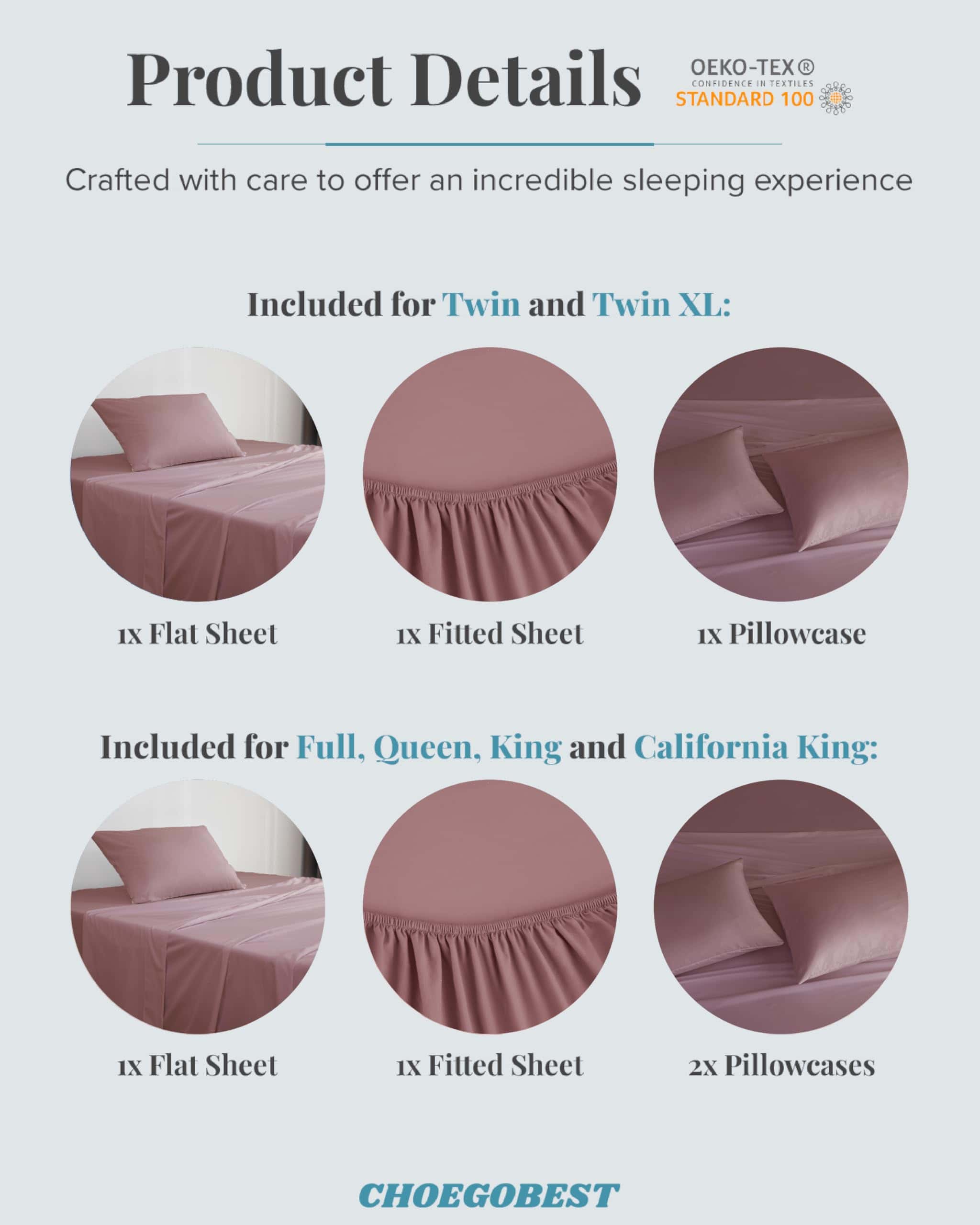 Set de sábanas de lujo de microfibra extra suave y - Imagen 6