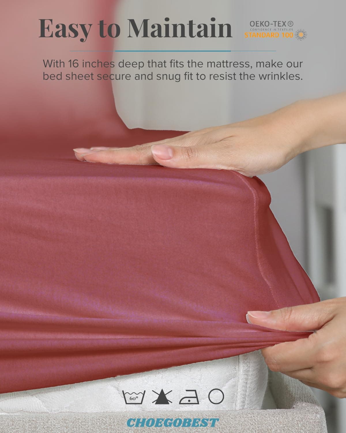 Set de sábanas de lujo de microfibra extra suave y - Imagen 7