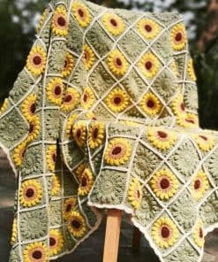 HZYZW Manta de Ganchillo Granny, Manta de Tiro Tejida Boho