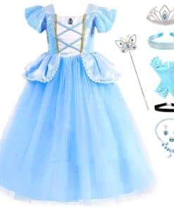 Disfraz de Princesa Azul Fengligoo para Niñas Niños Vestido