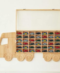Estante de exhibición de coches de juguete de madera,