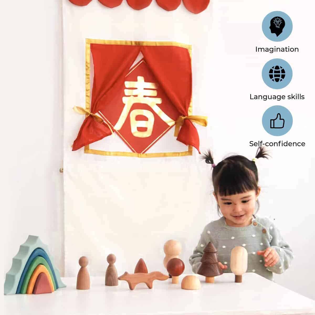 Teatro de títeres AVDAR para niños con cortina, ¡Perfecto - Imagen 5