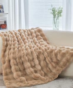 Manta Decorativa de Piel de Conejo Falso Cozy Plush en