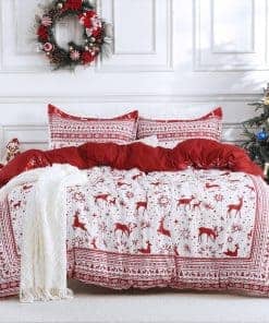CAROMIO Funda de Edredón Navideña King, Juego de Funda de