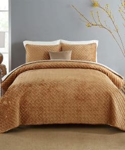 Juego de Edredón de Terciopelo Acolchado de Liians,