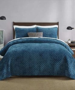 Juego de edredón, colcha de terciopelo y mantas de