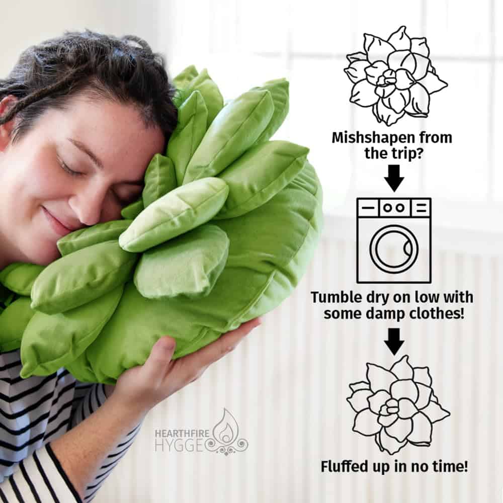 Almohada Succulent 3D de 17" en Verde | Almohada Floral - Imagen 5