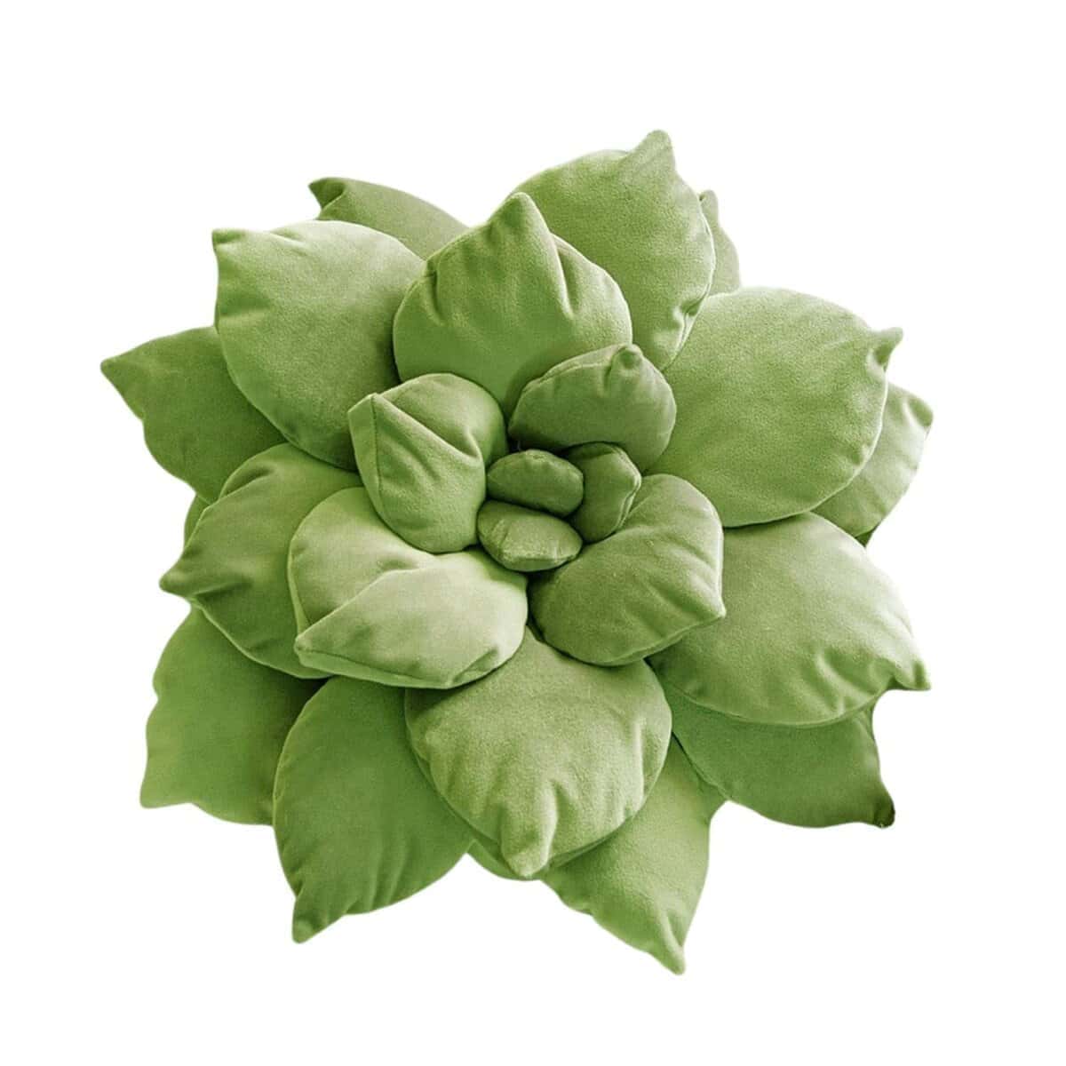 Almohada Succulent 3D de 17" en Verde | Almohada Floral