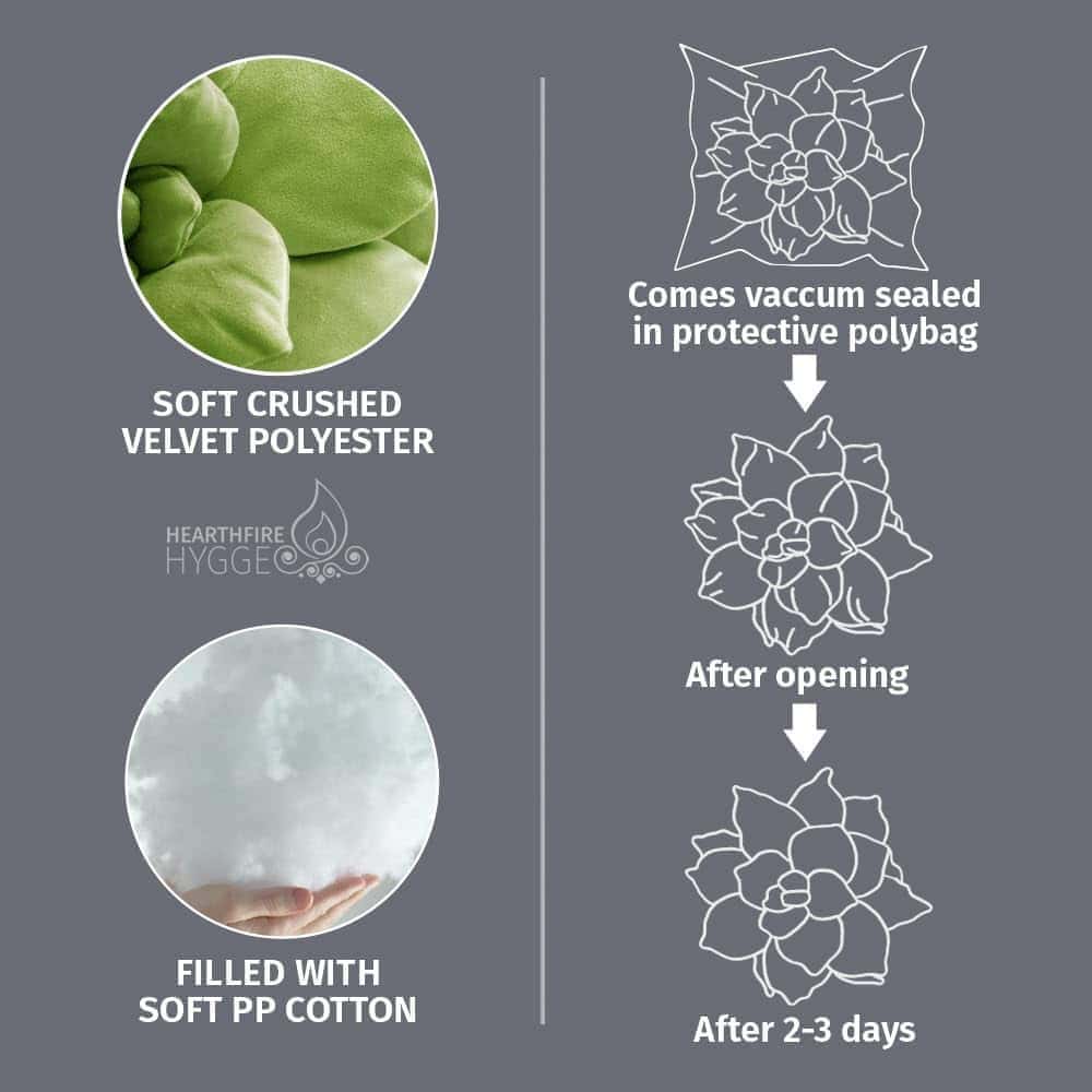 Almohada Succulent 3D de 17" en Verde | Almohada Floral - Imagen 6