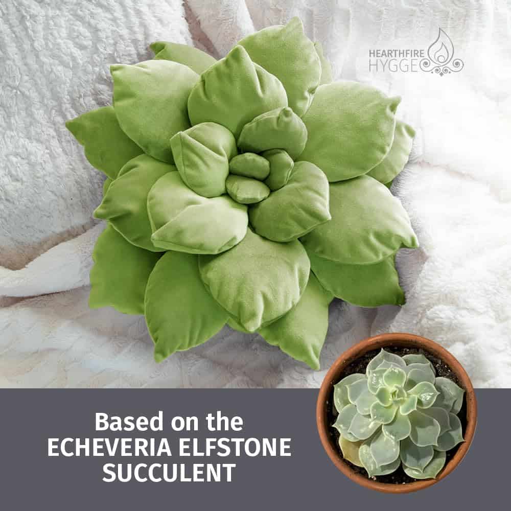 Almohada Succulent 3D de 17" en Verde | Almohada Floral - Imagen 3