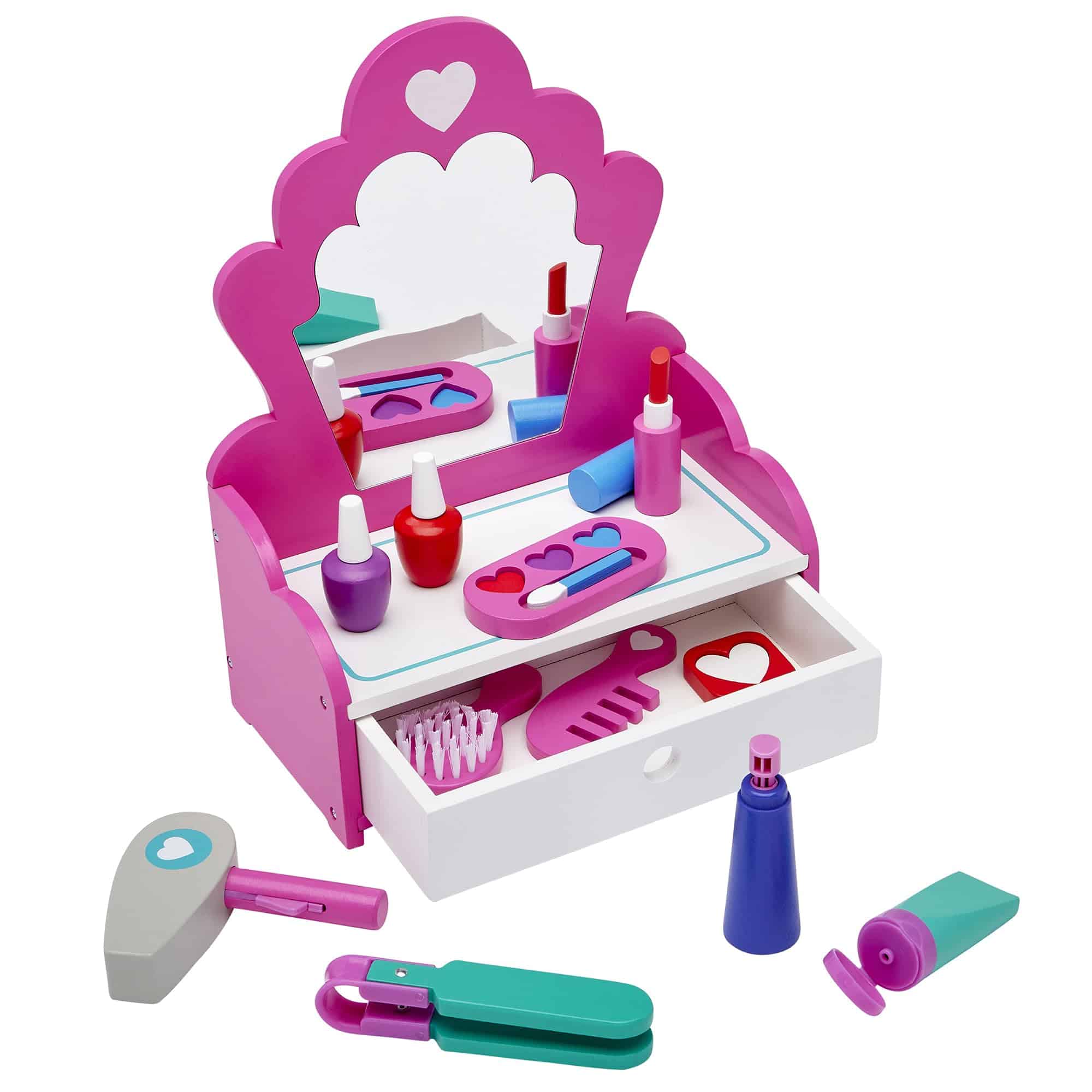 Set de juego de tocador de madera RoseArt, 12 piezas de