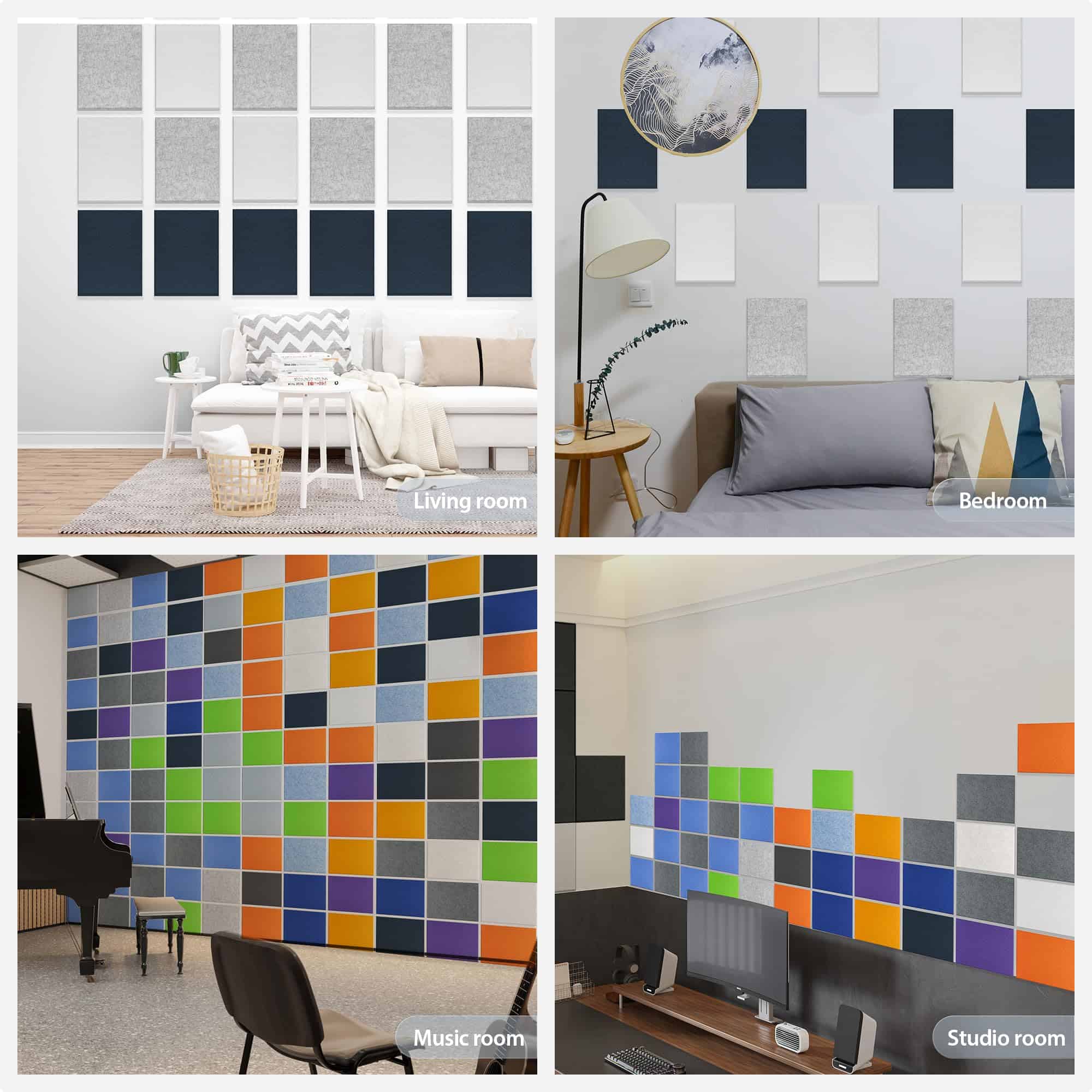 Paquete de 12 Paneles Acústicos Autoadhesivos Amantech, - Imagen 8