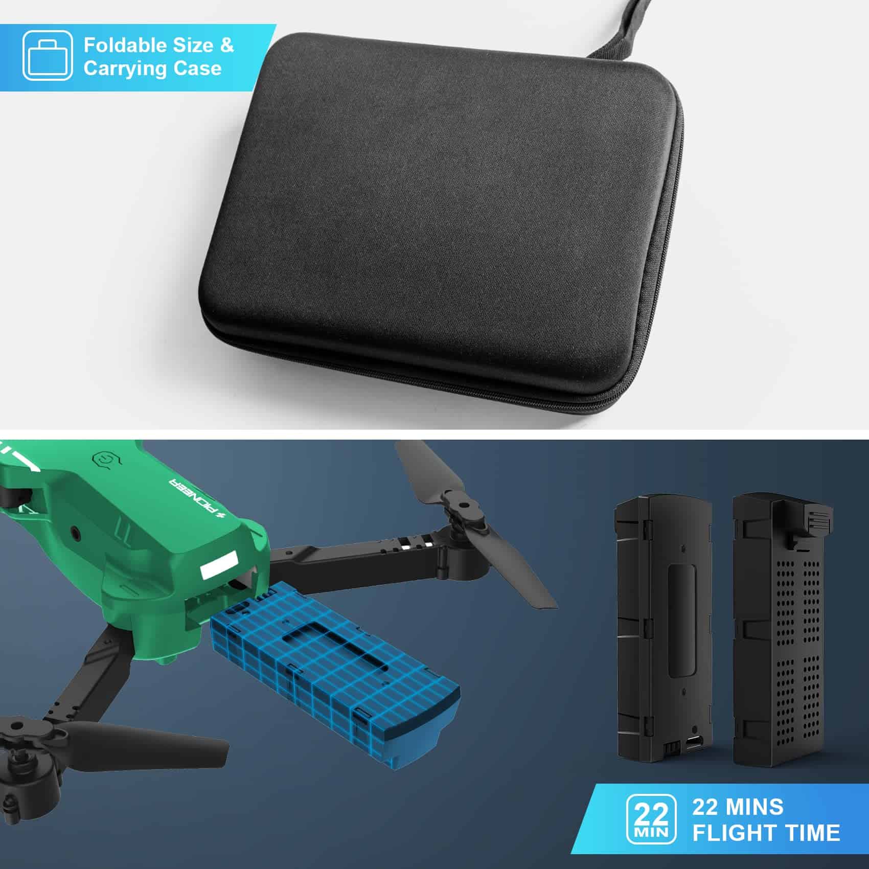 RADCLO Drone con Cámara - Drone FPV plegable de 1080P HD - Imagen 5