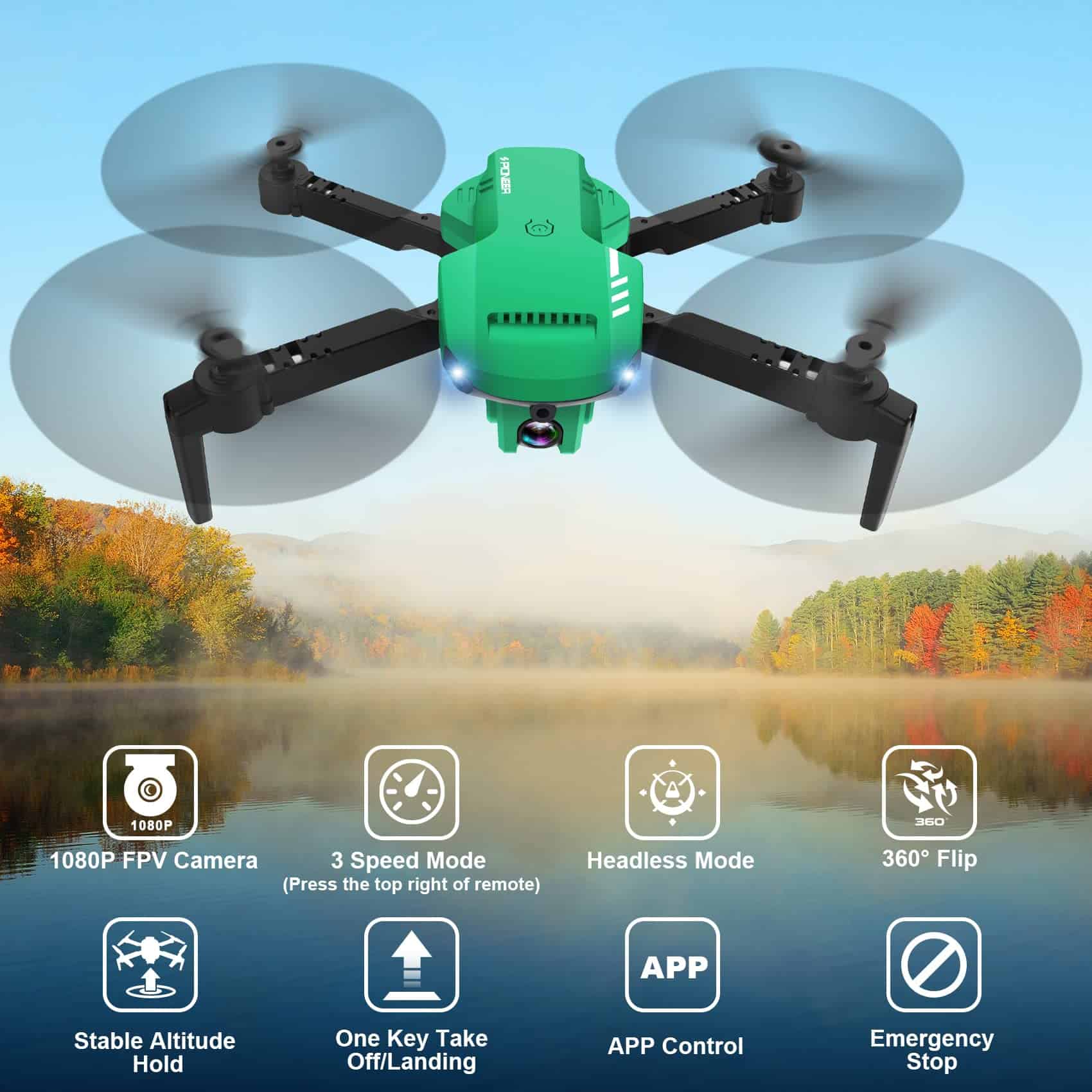RADCLO Drone con Cámara - Drone FPV plegable de 1080P HD - Imagen 4