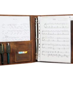 Carpeta de partitura de cuero hecho a mano, Cubierta