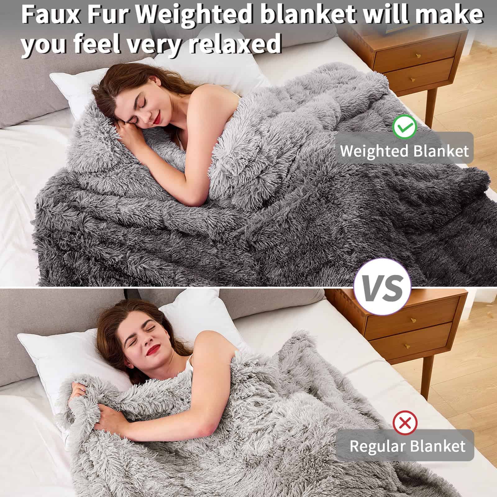 Manta ponderada de piel sintética para adultos -Gris - Imagen 5