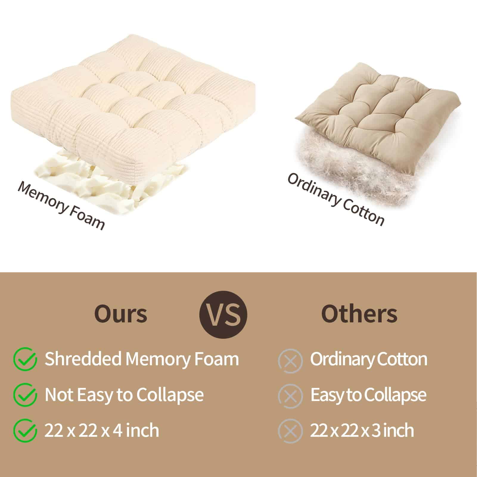 Cojín de meditación LOVMOC de 22 pulgadas, paquete de 2 - Imagen 6