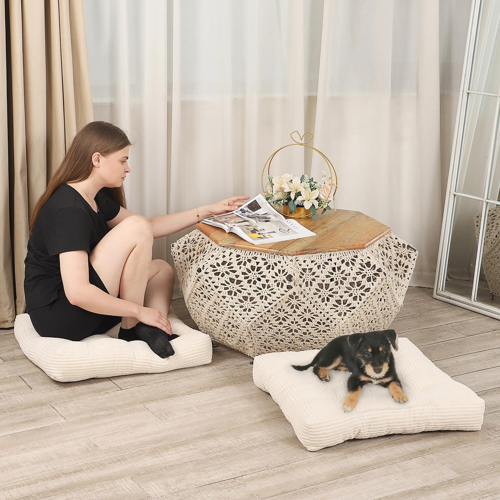 Cojín de meditación LOVMOC de 22 pulgadas, paquete de 2 - Imagen 7