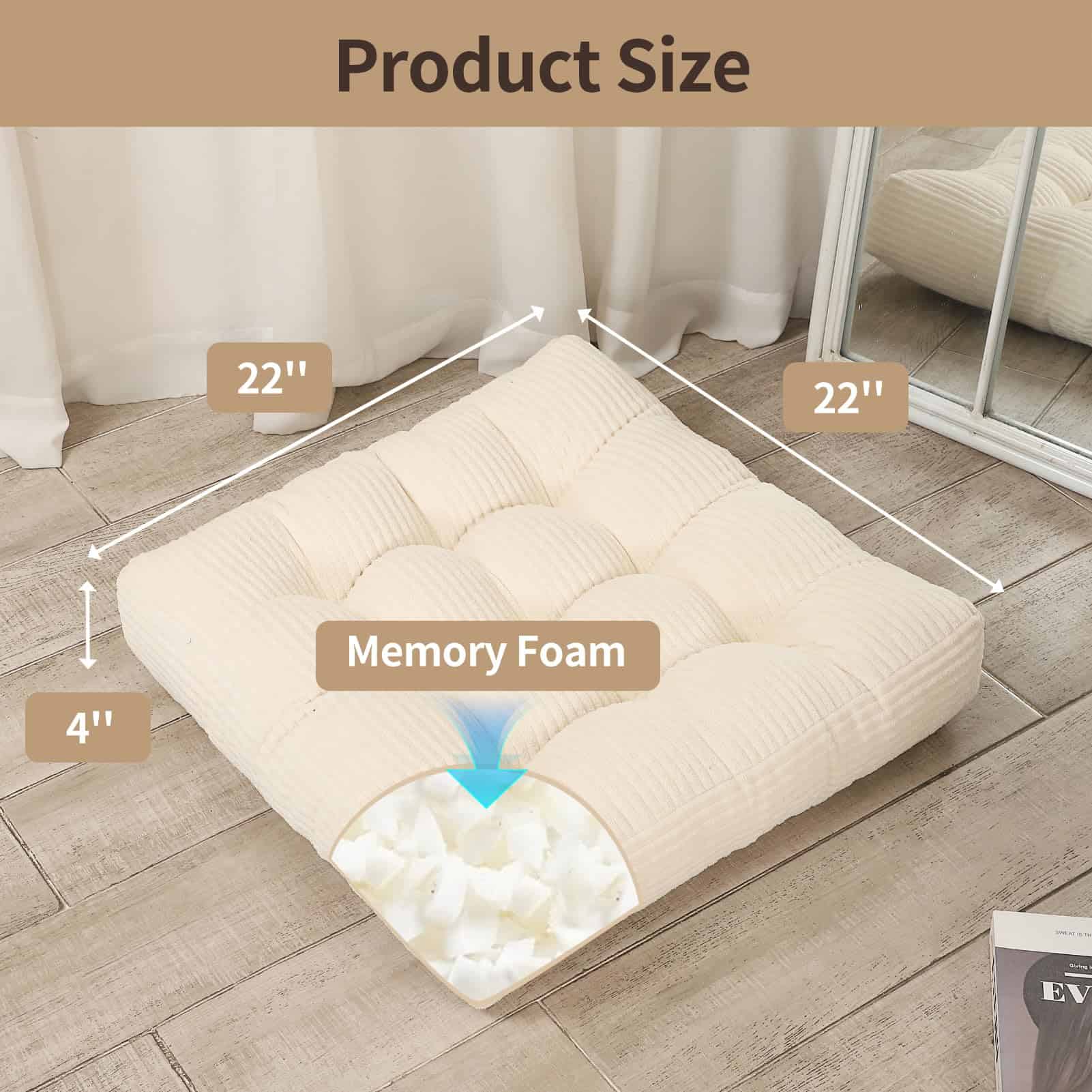 Cojín de meditación LOVMOC de 22 pulgadas, paquete de 2 - Imagen 3