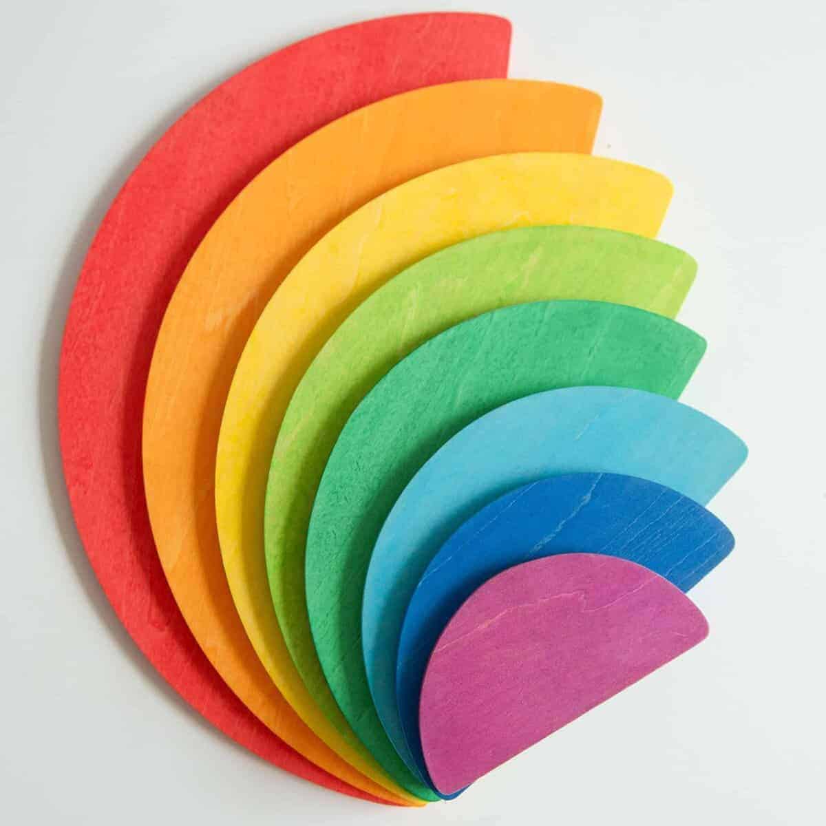 AVDAR 8Pcs Juguete Apilador de Arco Iris de Madera en Forma