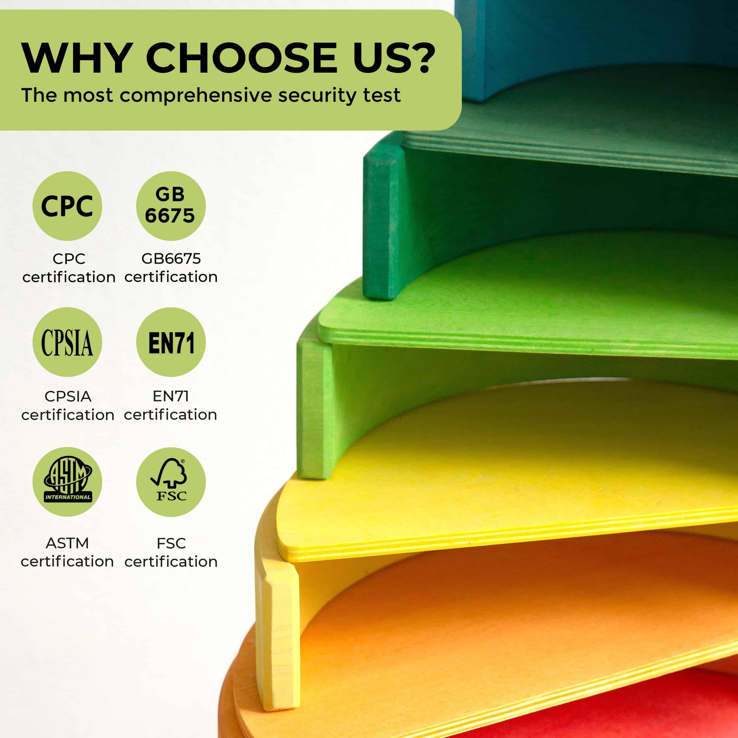 AVDAR 8Pcs Juguete Apilador de Arco Iris de Madera en Forma - Imagen 7