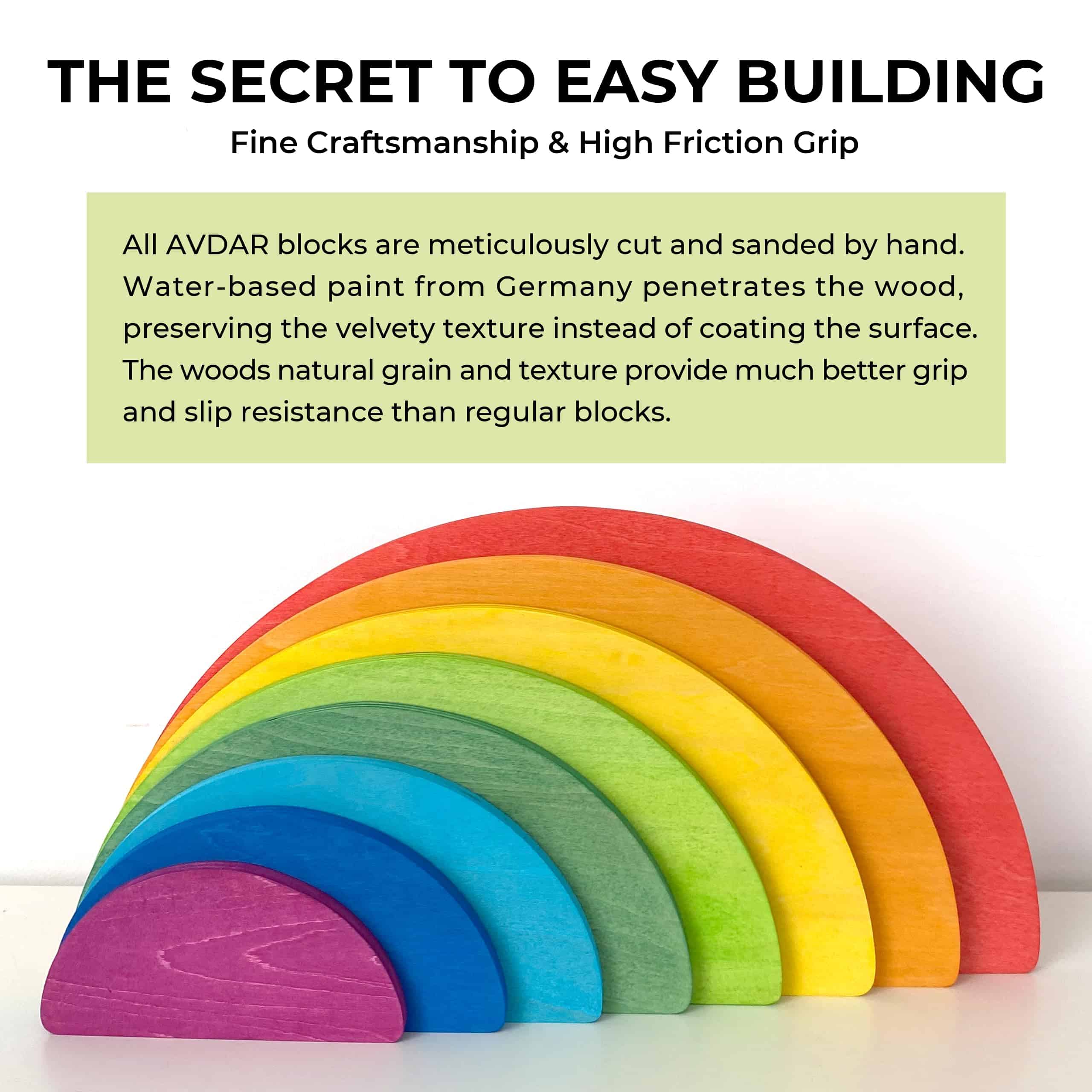 AVDAR 8Pcs Juguete Apilador de Arco Iris de Madera en Forma - Imagen 5