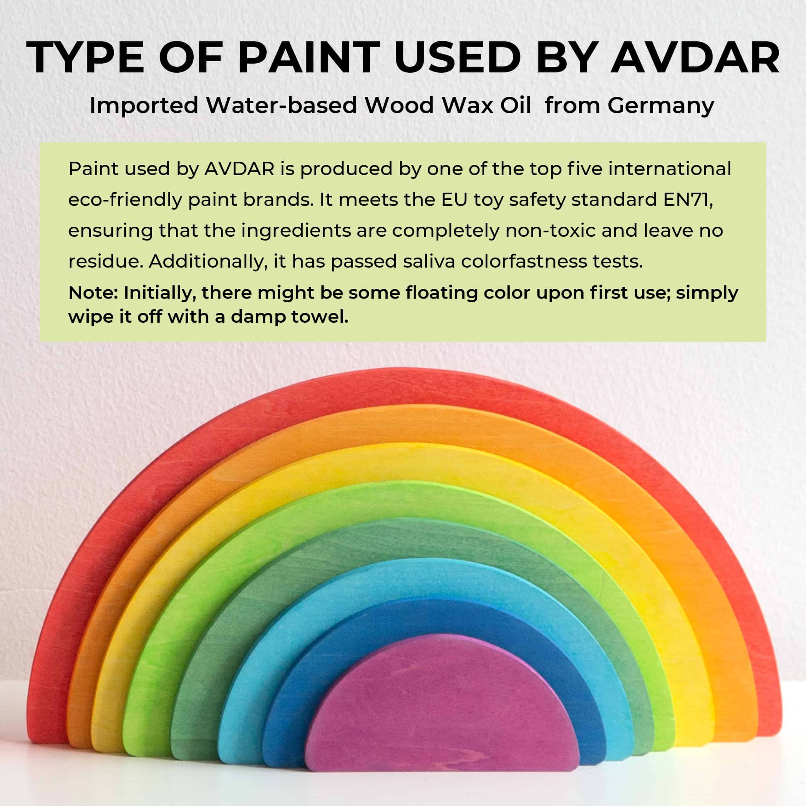 AVDAR 8Pcs Juguete Apilador de Arco Iris de Madera en Forma - Imagen 3