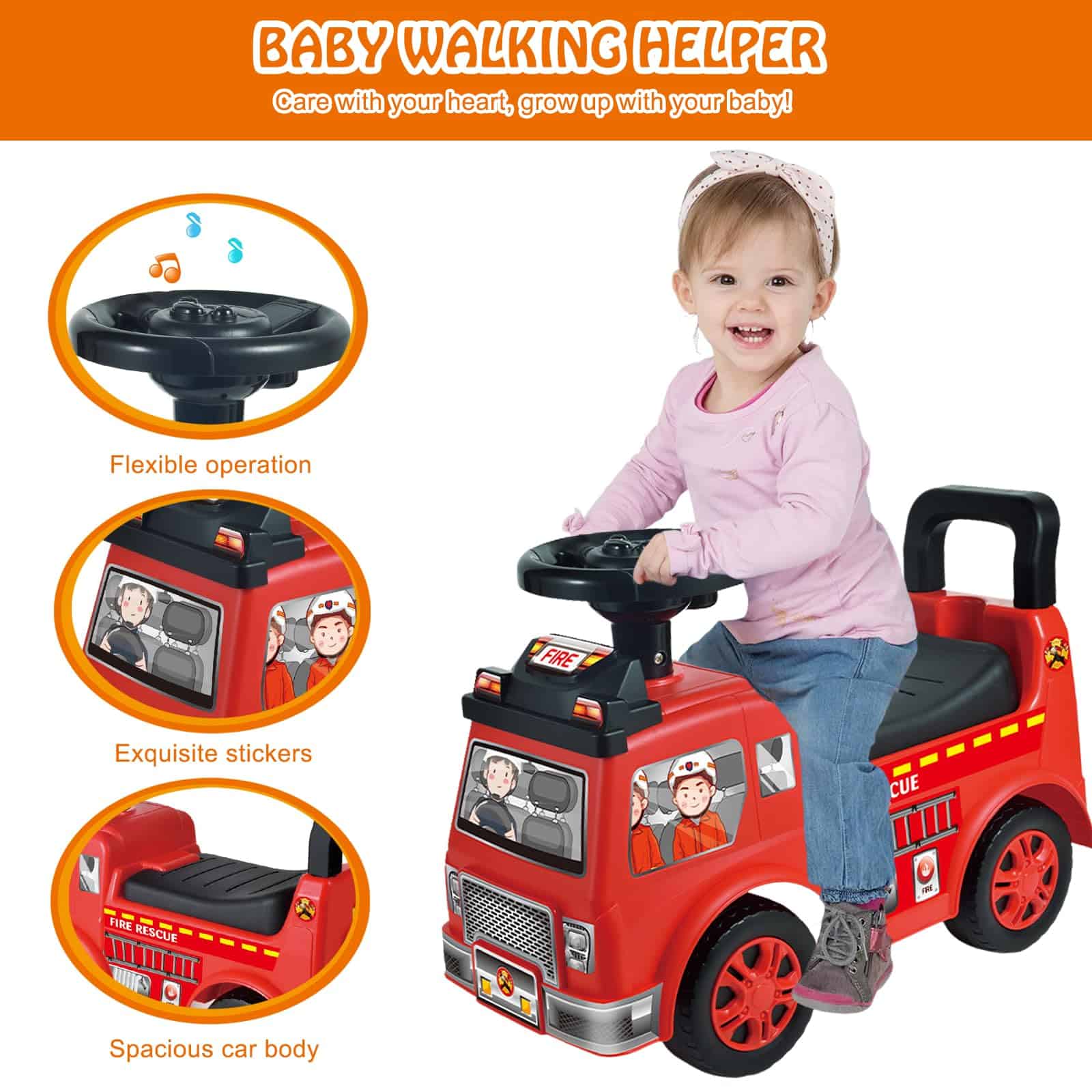 HAHONIA Ride On Push para Niños de 3 Años, Juguete de Paseo - Imagen 5