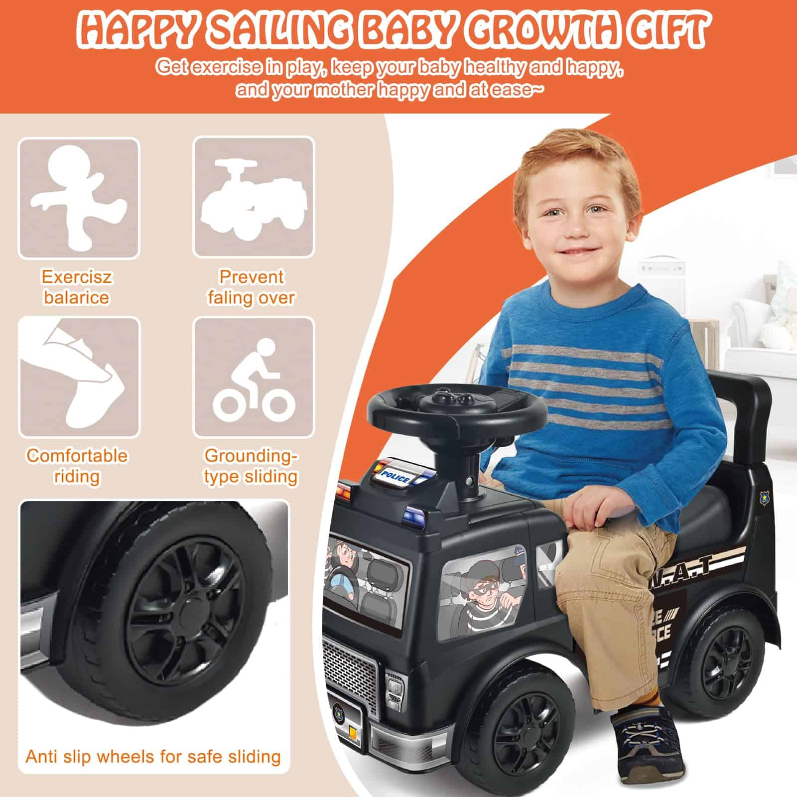 HAHONIA Ride On Push para Niños de 3 Años, Juguete de Paseo - Imagen 3