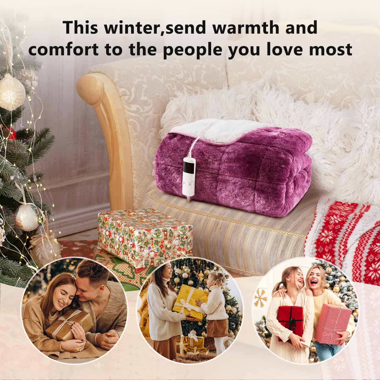 Manta Ponderada Eléctrica Homemate - 62"x84" 15lbs Manta - Imagen 6