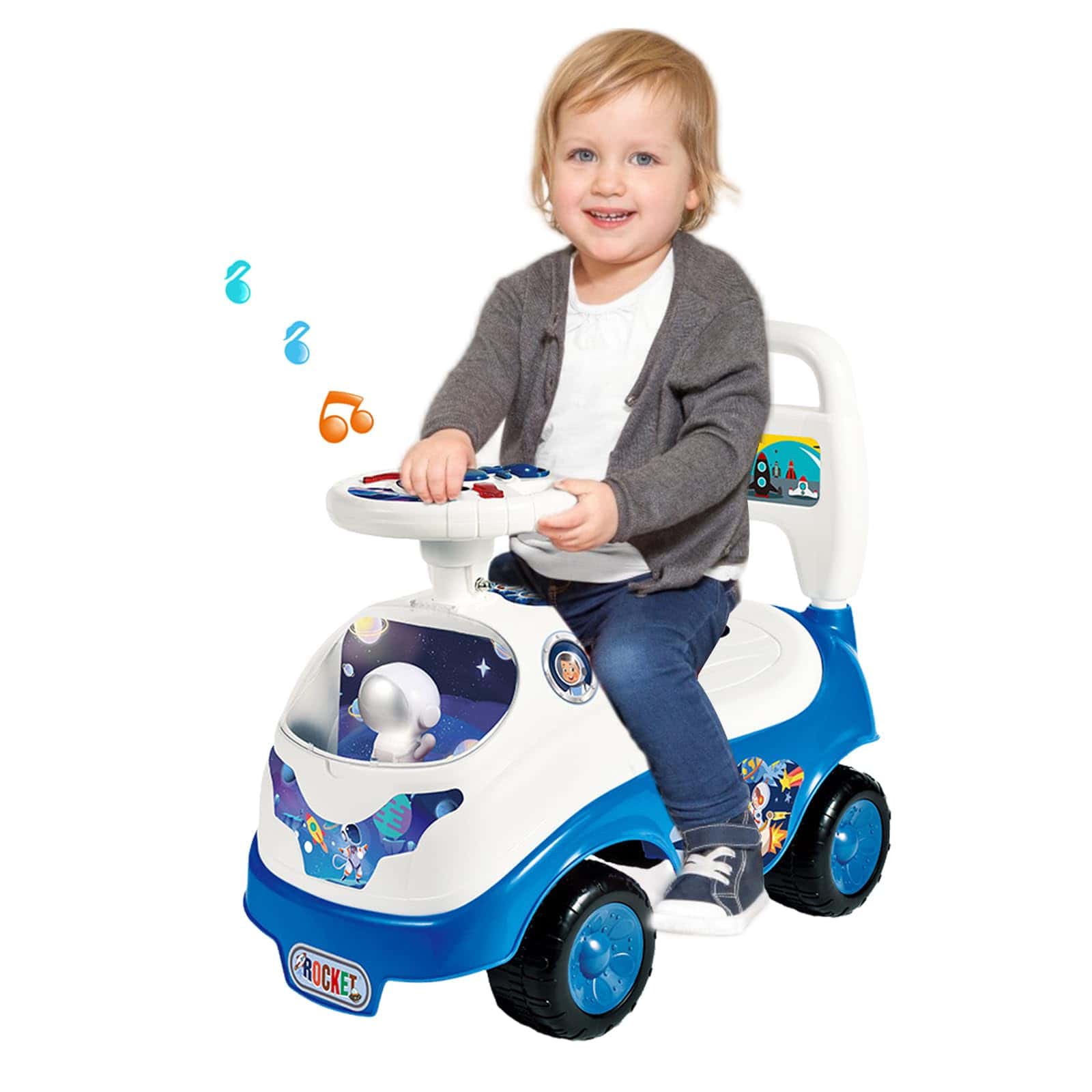 HAHONIA Coche de Empuje con Música y Almacenamiento bajo el