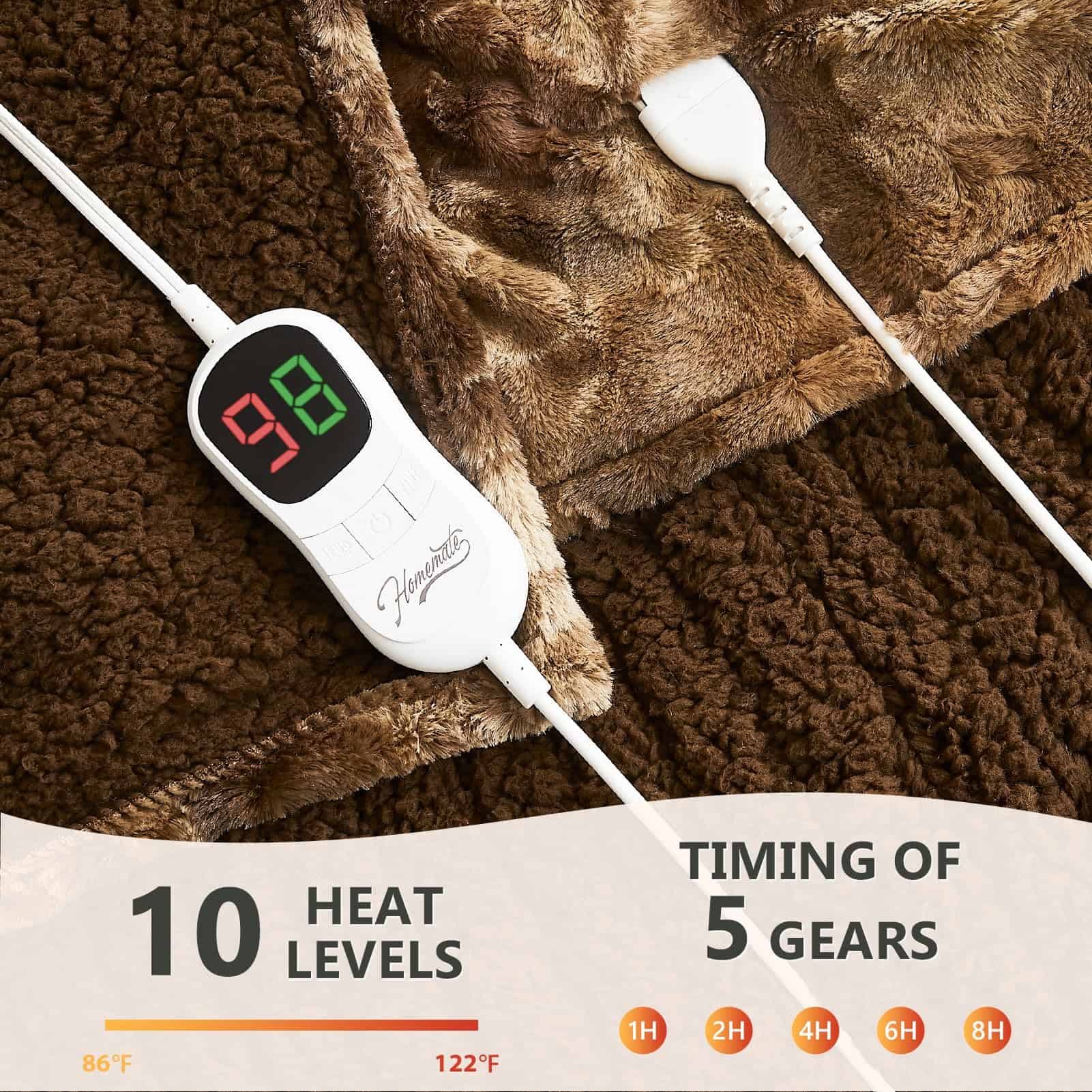 Manta Eléctrica Homemate Queen - 84x90 Calienta Manta Queen - Imagen 4