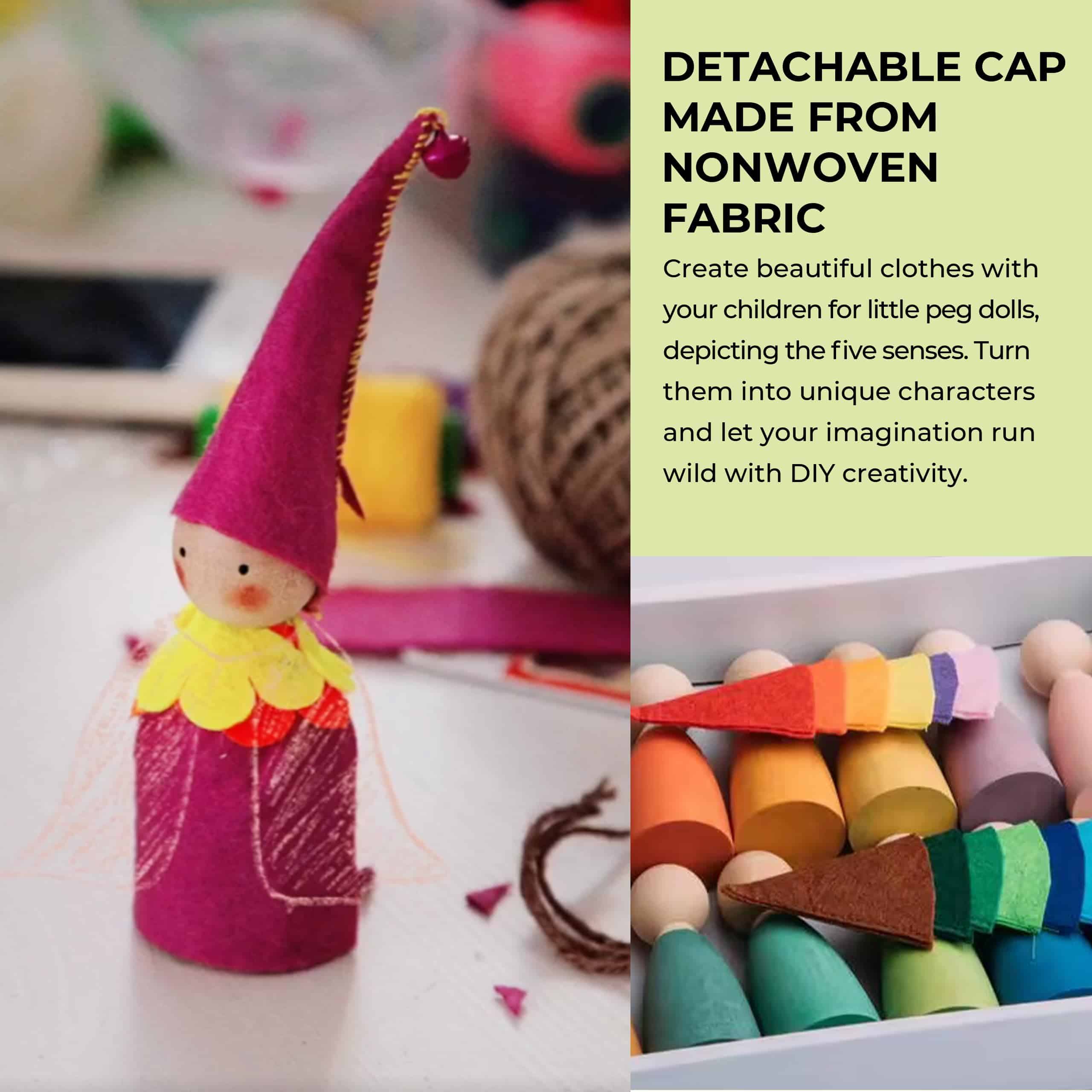 AVDAR Peg Dolls para Niños 12 piezas Figuritas de Madera - Imagen 7