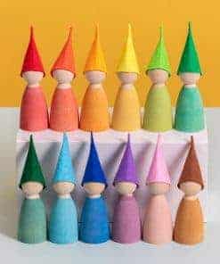 AVDAR Peg Dolls para Niños 12 piezas Figuritas de Madera