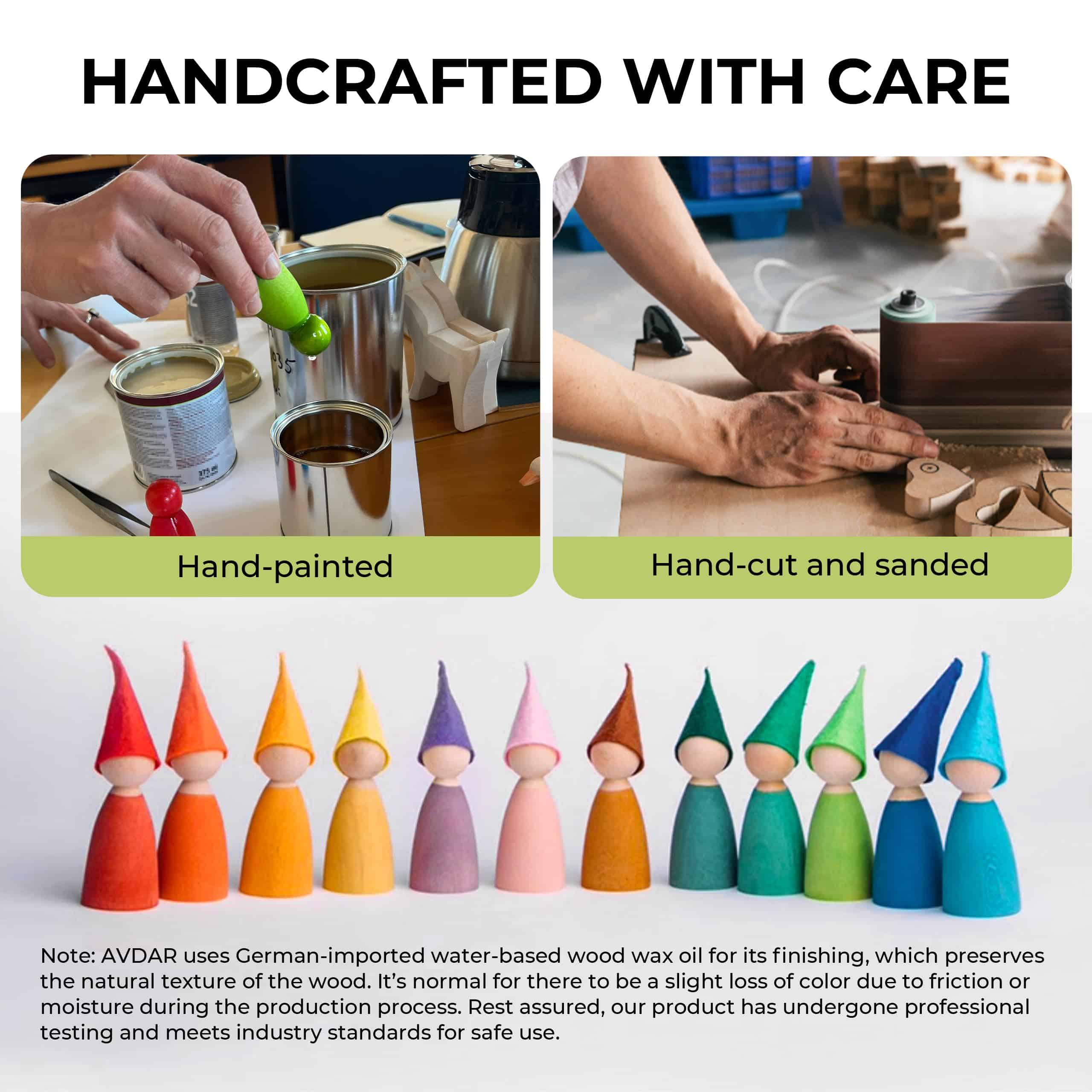 AVDAR Peg Dolls para Niños 12 piezas Figuritas de Madera - Imagen 6