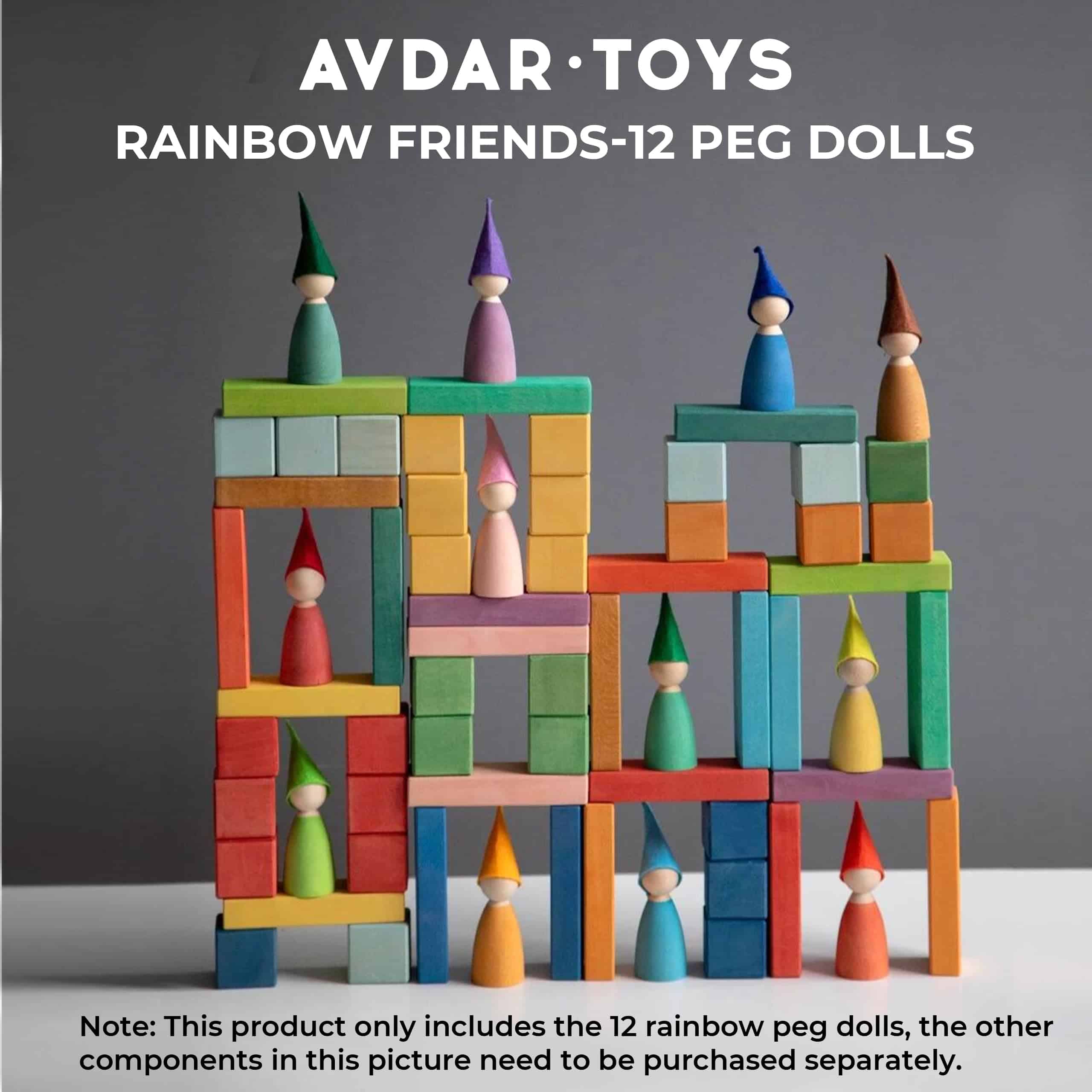 AVDAR Peg Dolls para Niños 12 piezas Figuritas de Madera - Imagen 3