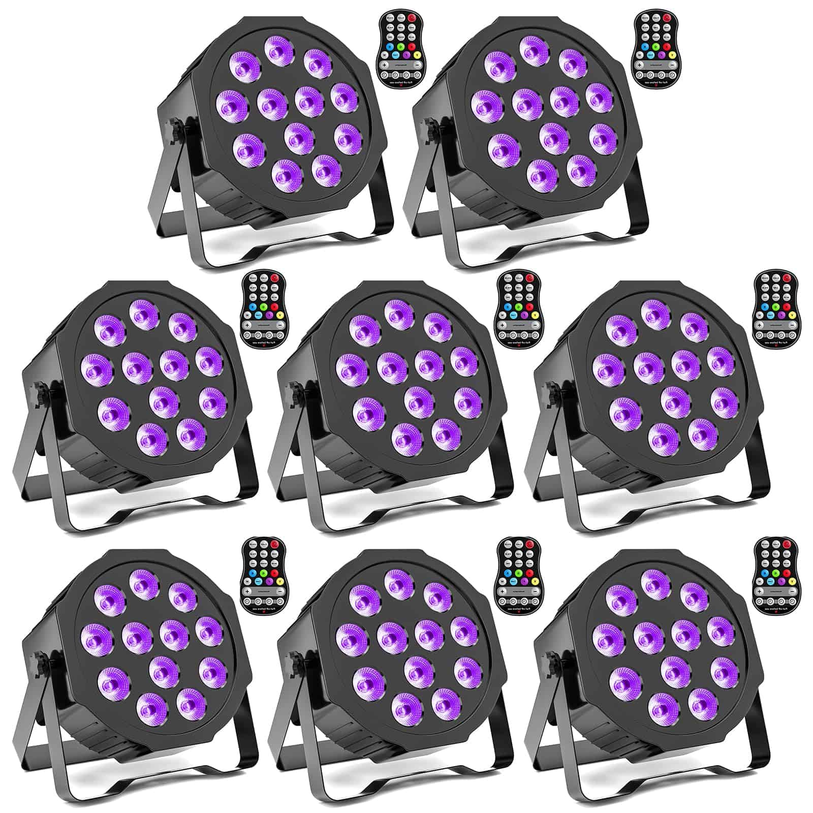 Luces Par Recargables Uplights RGBWA+UV 6-en-1 LED con