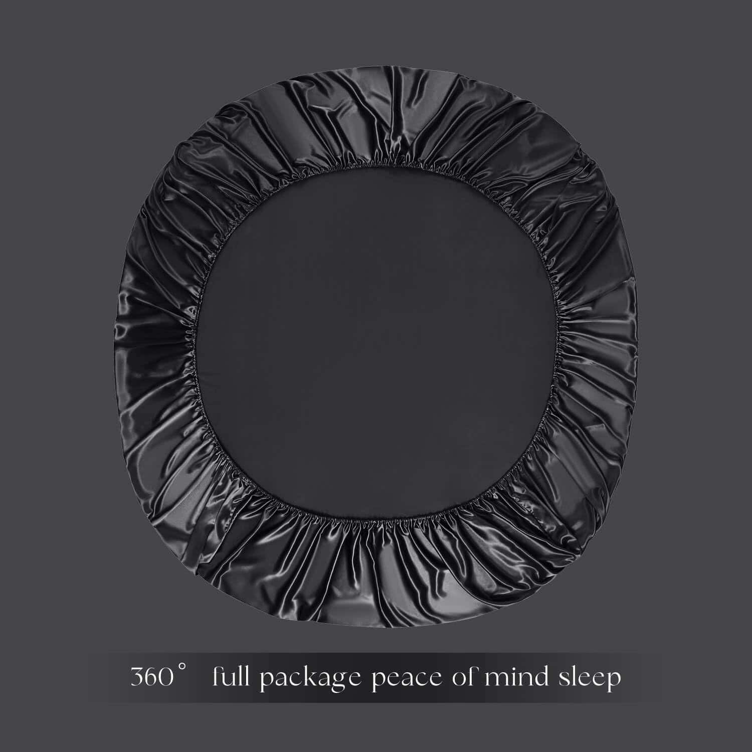 Juego de Ropa de Cama de Seda 100% Morera de -Negro - Imagen 8