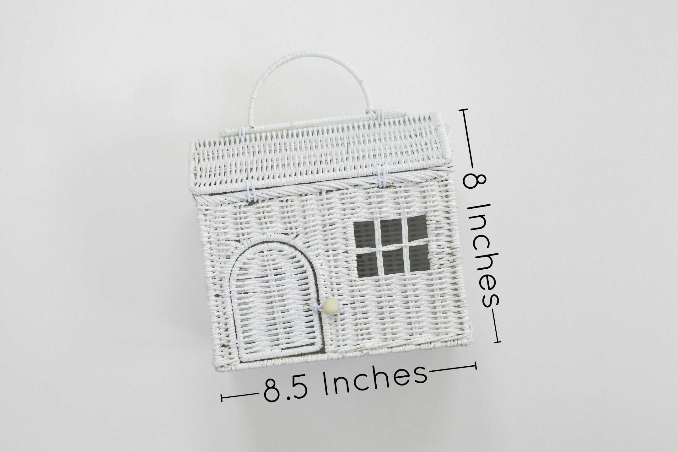 Cesta en Forma de Casa de Mimbre Rool Rattan para Muñecas - Imagen 4